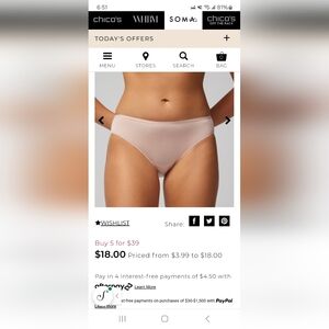 NWT Soma underwear